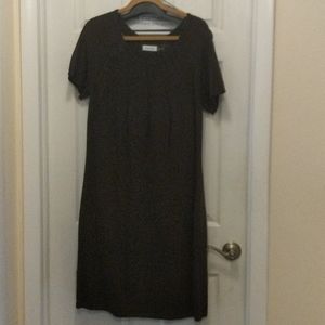 Short sleeve brown sweater dress